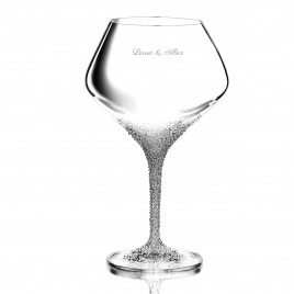 RED WINE GLASS WITH SWAROVSKI DECORATED HANDLE WITH OR WITHOUT PERSONALISATION