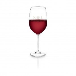 Personalizable rødvin glas af Leonardo - hjerte med initialer