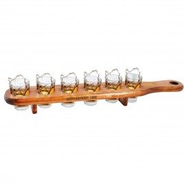 Liquor bord med 6 skud briller - med personalisering