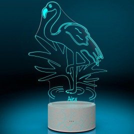 LED-lampe Flamingo med gravering