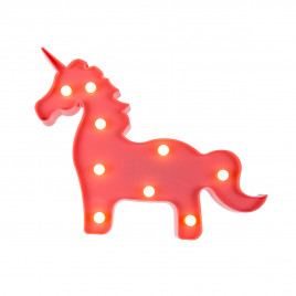 Pinkfarbenes Kunststoff-Einhorn mit 9 warmweißen LED - an