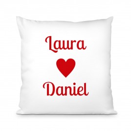 personalized pillow with names red