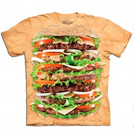 T-shirt med burgermotiv