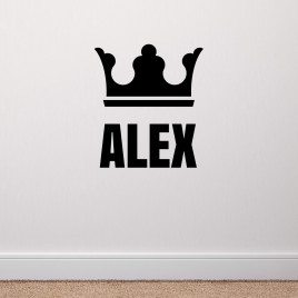 PERSONALIZED WALLTATTOO WITH CROWN AND NAME 